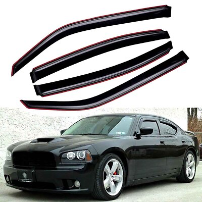 Fits 2006 2010 Dodge Charger In Channel Acrylic Window Vent Visor Sun Rain Guard $41.94