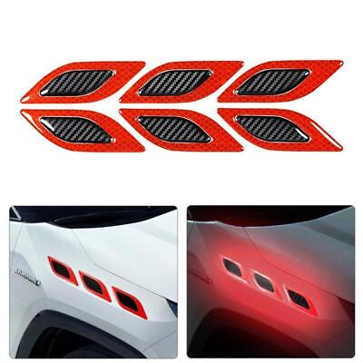#ad 6X RED 3D Reflective Car Door Bumper Body Side Decal Sticker Safety Warning Tape $6.40