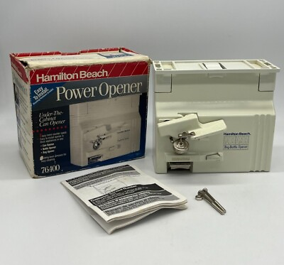 #ad Vintage Hamilton Beach Power Opener 76400 Space Saver Can Opener w Box amp; Manual $22.00