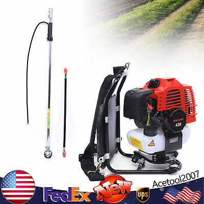 #ad 43CC Backpack Garden Gas Hedge Trimmer Brush Cutter Grass Edger Lawn Mower $172.91
