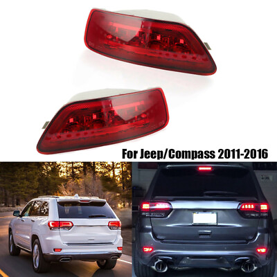 #ad Red LED Bumper Reflectors Foglight Tail Brake Lights For Jeep Compass 2011 2016 $95.00