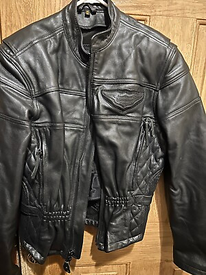 #ad harley davidson ladies leather jacket padded amp; vented $175.00