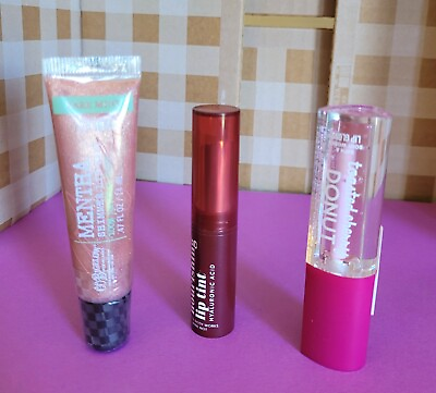 #ad Lot Of 3 NEW Bath And Body Works Lip Gloss And Lip Tint Mint Cherry Donut Wine $20.99
