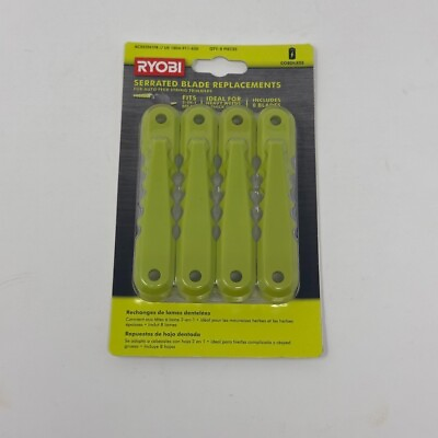 #ad RYOBI Replacement Fixed Blades Serrated AC052N1FB 2 in 1 String Head 8 Pack $9.97