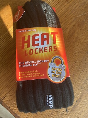 #ad NWT Heat Lockers Thermal Stocking Cap Black One Size Unisex $14.54