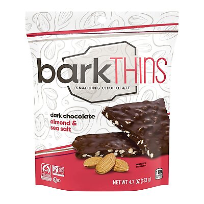 #ad barkTHINS Dark Chocolate Almond with Sea Salt 4.7 OZ Pack of 3 $26.99
