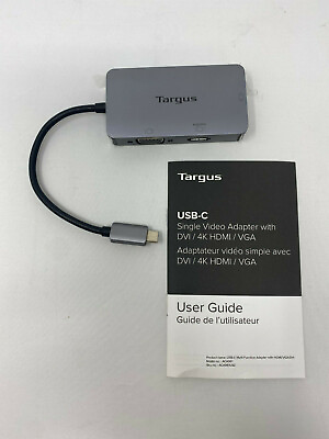 #ad Targus USB C Single Video Adapter with 4K HDMI DVI VGA  P N:ACA961USZ $15.00