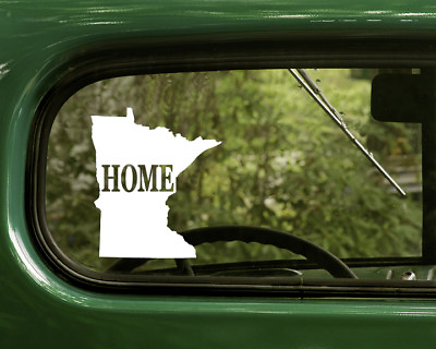 #ad 2 MINNESOTA HOME DECALs Map Sticker For Car Truck Laptop Rv Window Bumper Boat $4.95