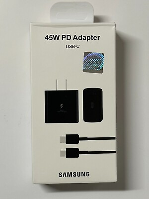 #ad Samsung 45W USB C Wall Charger Super Fast Charging w Cable Black $16.99