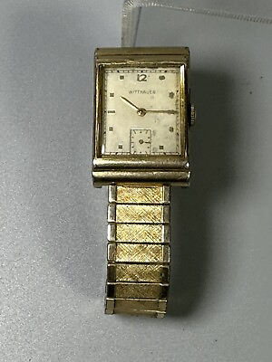 #ad WITTNAUER MENS WATCH 10K ROLLED GOLD PLATE VINTAGE WORKS $291.85