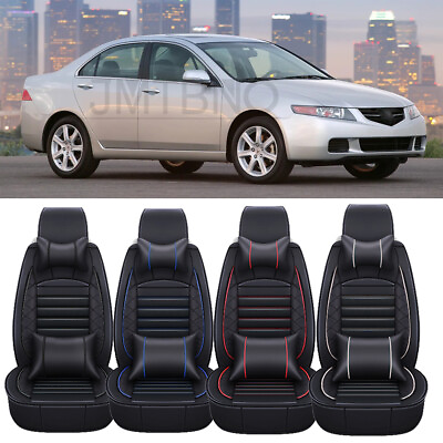 #ad For 2004 2014 Acura TSX 5 Seat Car Seat Covers Full Set Leather Luxury Cushion $95.14