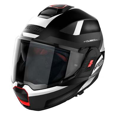 #ad Nolan N120 1 Subway N COM 021 Flat Black White Modular Helmet New Fast Shi... $314.82
