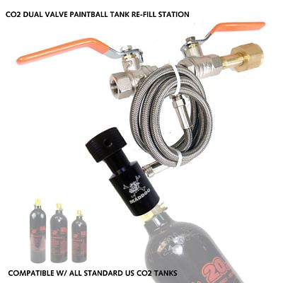 #ad Maddog Paintball CO2 Fill Station Dual Valve Bottle Refill Station From Home $48.60