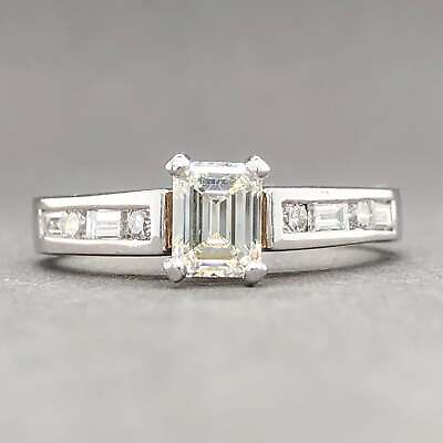 #ad Estate 14K White Gold 0.88cttw G J VS1 SI1 Diamond Engagement Ring $1894.97