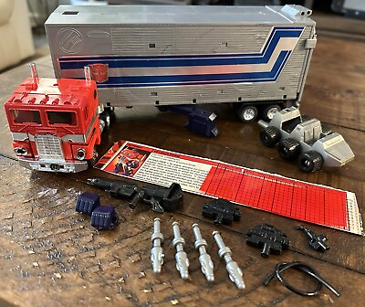 #ad Vintage 1984 G1 Optimus Prime First Edition Gray Bloated Complete Clean Stats $399.99