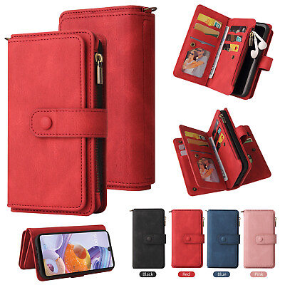 #ad For LG Stylo 6 Zipper PU Leather Case 15 Cards Flip Wallet Cover $13.05