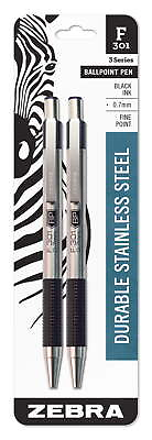 #ad F 301 Ballpoint Stainless Retractable Pen 0.7Mm Black Ink 2 Pack $49.15