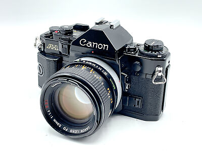 #ad Black Canon A 1 Canon 50mm f 1.4 SSC Lens Manual Film Camera Kit Beauty $252.28