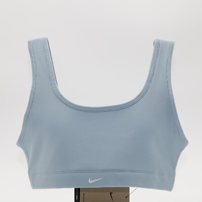 #ad Nike Womens Light Support Lightly Lined Ribbed Soft Comfort Sports Bra Blue XL $38.00