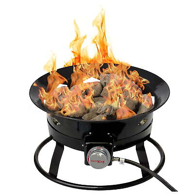 #ad Portable Propane Outdoor Gas Fire Pit W Cover amp; Carry Kit 19 Inch 58000 BTU $117.42