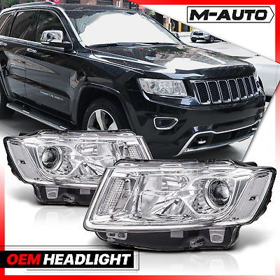 #ad LeftRight Chrome Projector Headlight Clear Corner for 2014 2016 Grand Cherokee $135.99