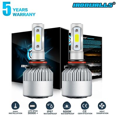 #ad 9005 HB3 LED Headlight Super Bright Bulbs Kit White 6500K 300000LM High Low Beam $19.99