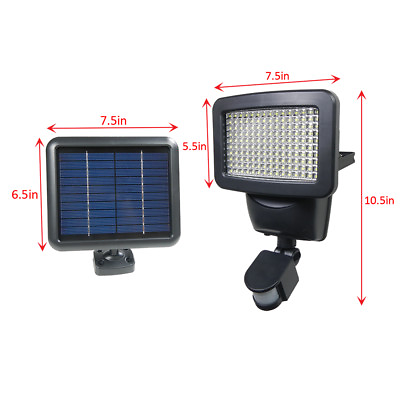 #ad 150 SMD LED Solar Powered Black Motion Sensor Security Light Flood 60 80 100 $24.99