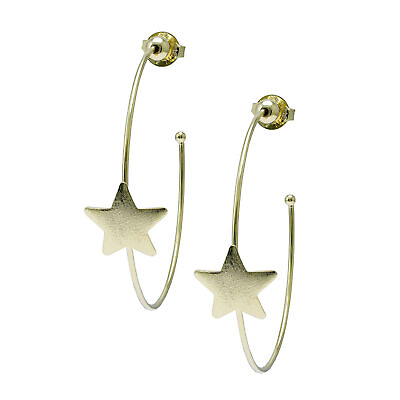 #ad Sheila Fajl Ursa Single Star Statement Hoop Earrings in Gold Plated $48.00