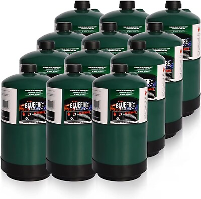 #ad BLUEFIRE 12x Propane Camping Gas Fuel Cylinder Canister 16oz Tank 95%High Purity $130.99