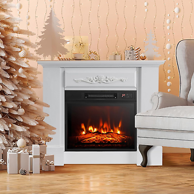 #ad #ad 32” Electric Fireplace with Mantel Package Wooden Firebox Surround Freestanding $330.97