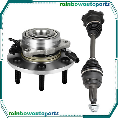 #ad Front Wheel Hub Bearing AssemblyCV Axle Shaft For Chevy Tahoe Escalade Cadillac $125.39