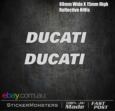 #ad Ducati Reflective Helmet Bike Stickers Decals 80mmW AU $6.95