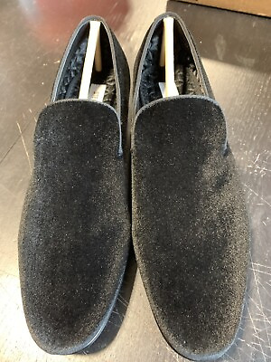 #ad Steven Steve Madden Men’s Size 8 Loafer Velvet Black Shoes $49.97
