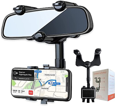 #ad EPN 360° Car Phone Holder Rotatable Retractable Rearview Mirror Mount Universal $6.99