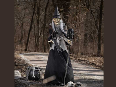 #ad 6.5 Ft Lunging Haggard Witch Animated LIFE SIZE Prop Haunted House Halloween New $269.99