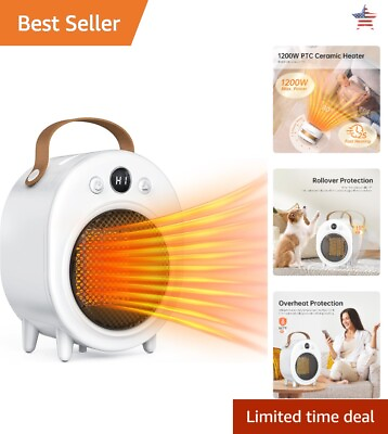 #ad Fast Heating Ceramic Space Heater Overheating amp; Tip Over Protection 5H Timer $89.99