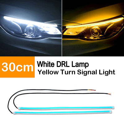 #ad 2PC White 30CM Car Flexible Tube LED Strip Daytime Runnning DRL Light Headlight $9.98