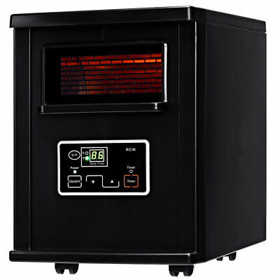 #ad 1500W Electric Portable Infrared Quartz Space Heater Remote Black New $109.99