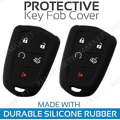 #ad 2 Key Fob Cover for 2015 2019 Cadillac XTS Remote Case Rubber Skin Jacket $9.95