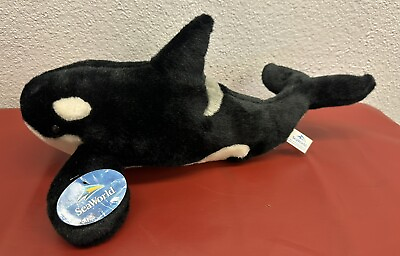 #ad Sea World Shamu Orca Killer Whale Plush Stuffed Animal 16 Inches $24.49
