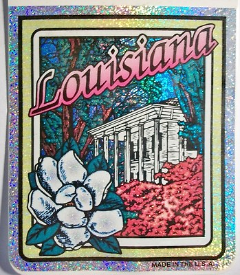 #ad Louisiana State Vinyl Reflective Souvenir Decal with Glitter $3.68