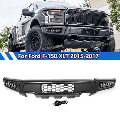 #ad Gray For Ford F 150 XLT 15 17 Raptor Style Front Bumper Cover W Led Fog Light US $299.98