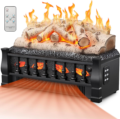 #ad Electric Fireplace Insert Log Heater 21quot; 750W 1500W Adjustable 5 Flame Brightne $139.75