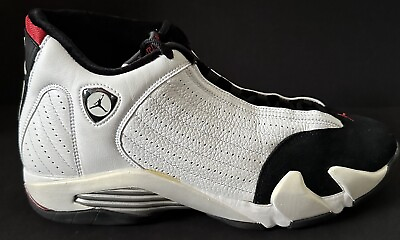 #ad 2006 Nike Air Jordan XIV 14 Retro White Black Toe Silver Size 13 Rare 311832 162 $369.99