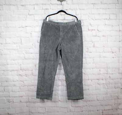 #ad LL Bean Men#x27;s Gray Corduroy Hidden Comfort Natural Fit Straight Pants 38x29 $24.00