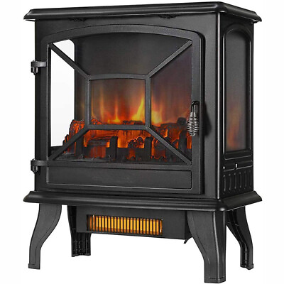 #ad 1400W 23quot; Electric Fireplace Stove Heater with 3D Log Flame Quartz Tube Heating $89.99