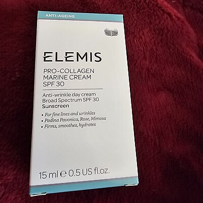 #ad NEW Elemis Pro Collagen Marine Cream Sunscreen Facial Moisturizer SPF 30 15 mL $22.00