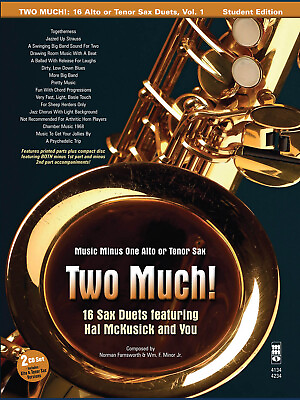 #ad Two Much 16 Duets for Alto Sax Solo Sheet Music Minus One Play Along Book CD $14.99