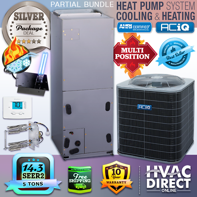 #ad 5 Ton 14.3 SEER2 ACiQ Ducted Central Air AC Heat Pump Split System Basic Kit $4132.50