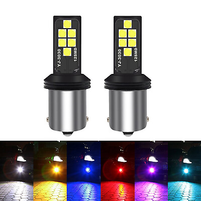 #ad G4 AUTOMOTIVE 2x 1156 LED Bulb Upgraded 3030 SMD Colorful Turn Signal Tail Light $14.39